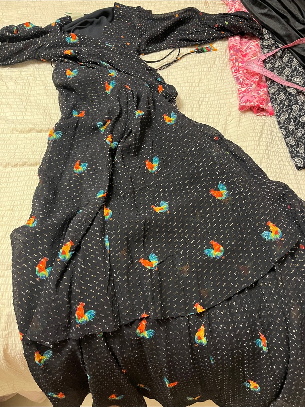 FARM Rio Black High-Low Floral Wrap Dress - Picture 10 of 10